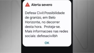 Defesa Civil emite alerta para queda de granizo em Belo Horizonte