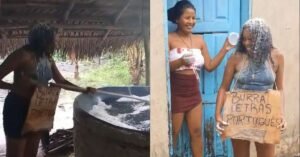 Listão da UFPA: caloura de Letras comemora aprovação em forno de fazer farinha em Tracuateua