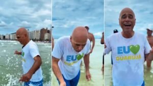 Vídeo: prefeito de Guarujá bebe água do mar após surto de virose