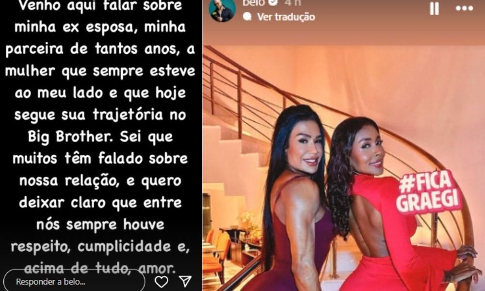 Belo revela torcida por Gracyanne Barbosa no BBB 25: Mulher forte e corajosa’