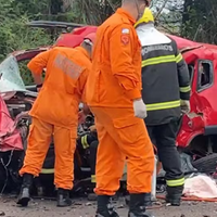 A imagem em destaque mostra o carro que o policial penal do Pará conduzia.