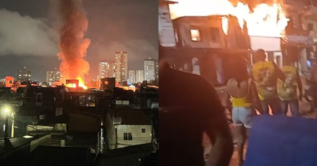 Vídeo: incêndio de grandes proporções atinge casas no Jurunas e moradores perdem tudo