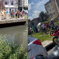 Canal onde a vítima foi encontrada morta.