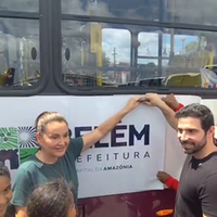 Vice-governadora do Pará, Hana Ghassan, e o prefeito de Belém, Igor Normando.
