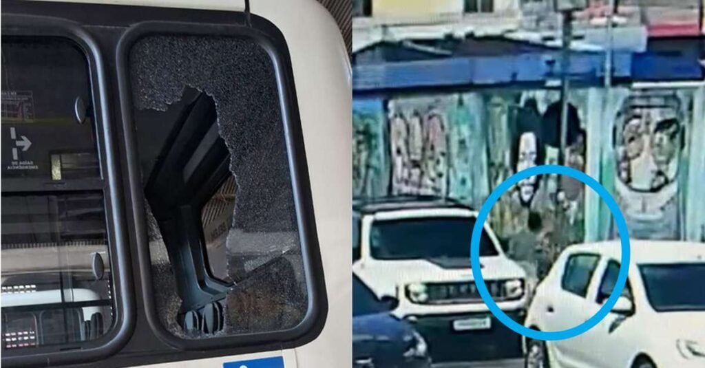 Homem quebra janela de ônibus ‘Geladão’ e é identificado por câmeras, em Belém