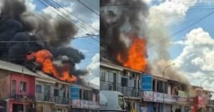 Estabelecimento comercial é atingido por incêndio de grande proporção em Tomé-Açu