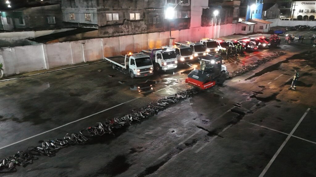 Prefeitura de Belém destrói mil escapamentos adulterados para combater poluição sonora