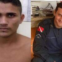A imagem em destaque mostra o suspeito que morreu na ação policial (à esquerda) e o policial militar Giuseppe Nogueira Giannone  (à direita), que foi morto durante uma operação em 11 de abril deste ano.
