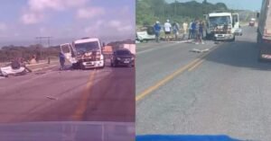 Acidente entre carro e carreta termina com duas pessoas feridas na BR-316, em Santa Maria do Pará