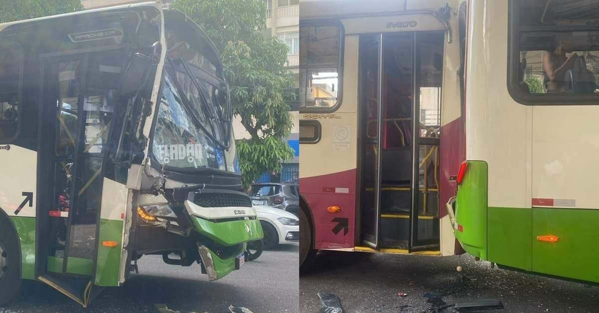 Colisão entre três ônibus deixa 15 pessoas feridas no centro de Belém