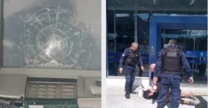Homem quebra caixa eletrônico após ter empréstimo negado em agência bancária, em Belém