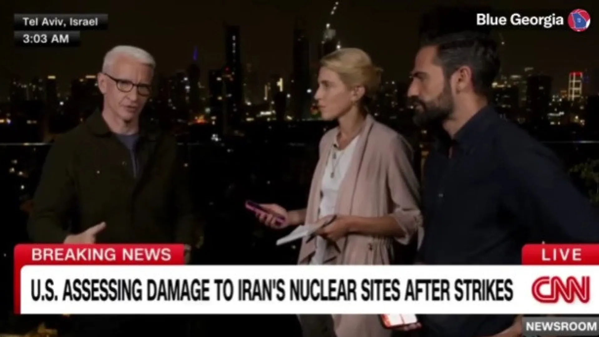 Jornalistas abandonam transmissao ao vivo durante ataques em Israel.webp