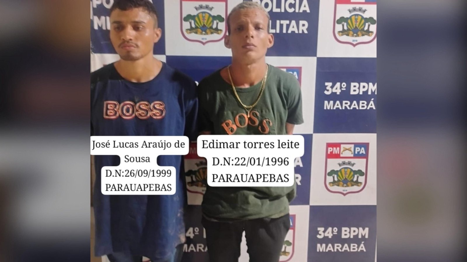 PM prende dupla envolvida em assaltos, sequestro e até homicídios em Marabá