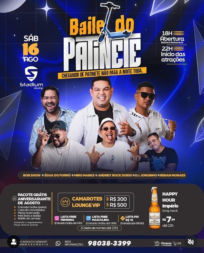Festa em Belém oferece entrada gratuita para quem chegar de patinete, mas local fica fora da área autorizada