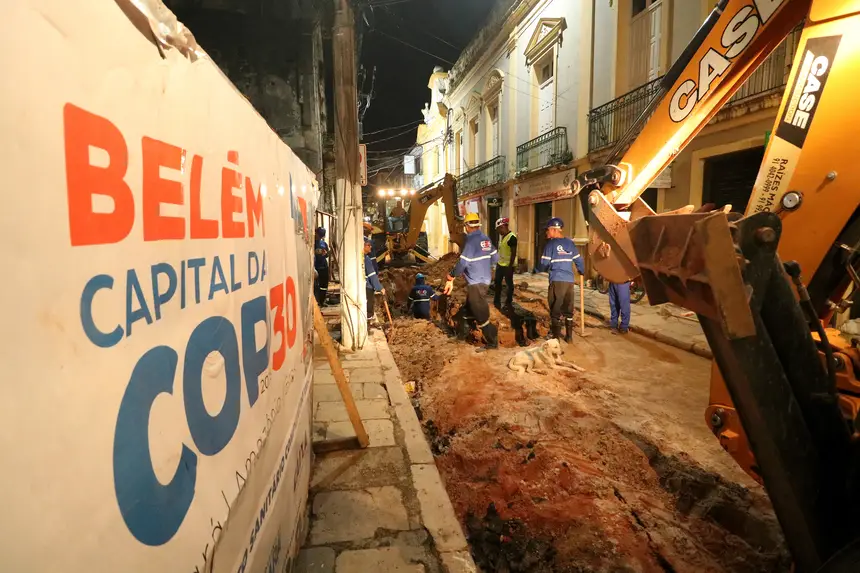 Obra de esgotamento sanitário do Ver-o-Peso chega a 86% de execução