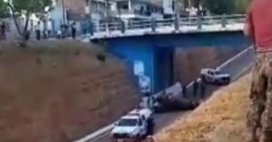 Homem perde o controle do carro e despenca de viaduto em Tucuruí