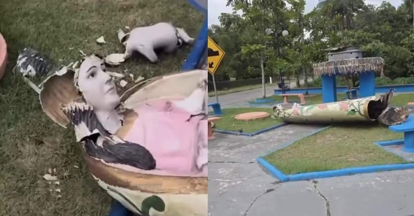 Imagem de santa vandalizada em Castanhal será restaurada e recolocada em espaço público