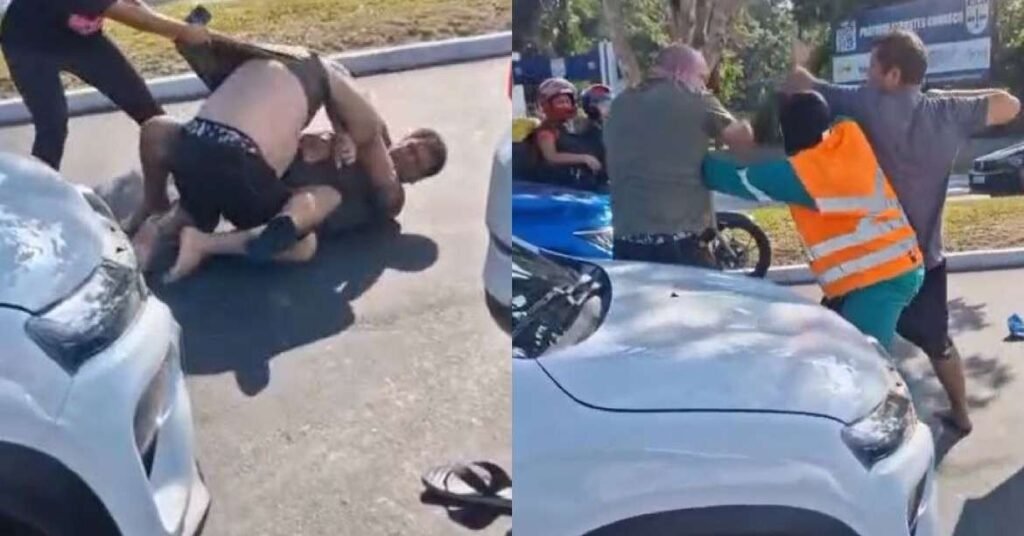 Motorista trocam socos durante briga de trânsito na avenida Júlio César, em Belém