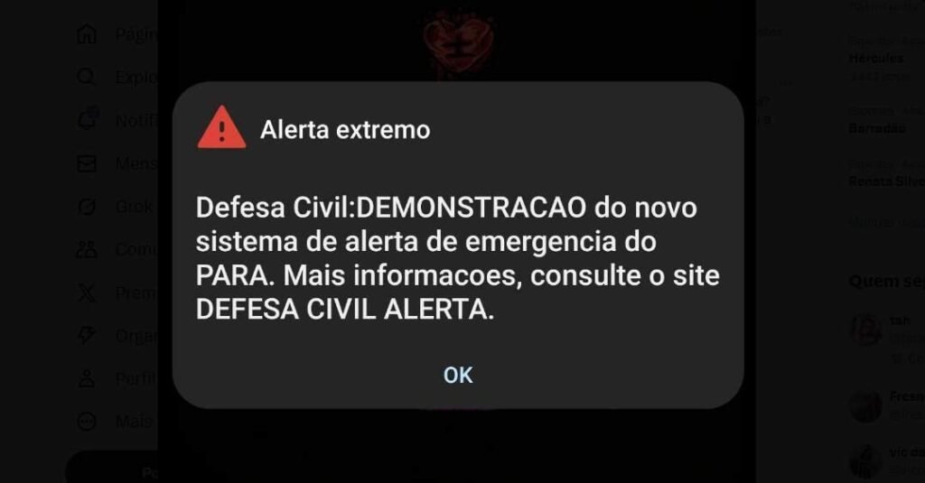Susto de paraenses geram memes após alerta teste da Defesa Civil para desastres naturais