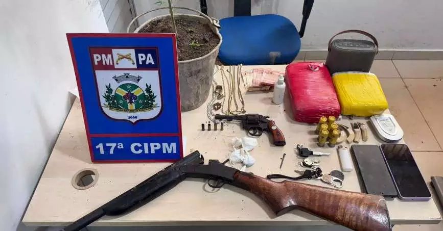PM prende trio com drogas, armas e munições em Rurópolis
