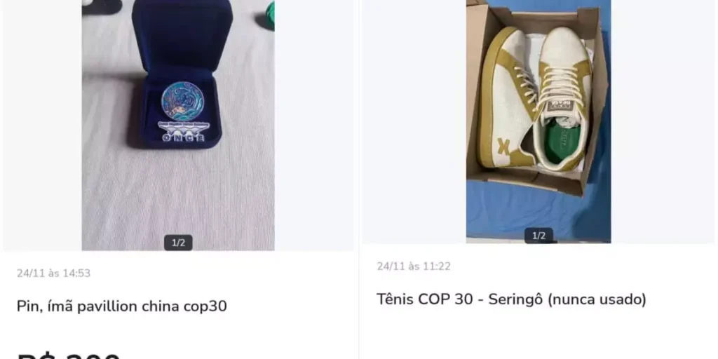 Brindes da COP 30 viram negócio e são vendidos por até R$ 500 na internet