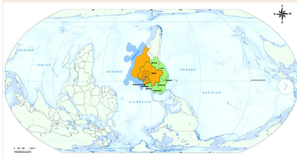 IBGE lança mapa-múndi invertido com Belém e o Pará no centro em homenagem à COP30