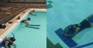 Atleta com autismo viraliza durante treino de apneia dinâmica em Marituba