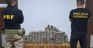 PF e PRF apreendem mais de 370 quilos de maconha escondidos dentro de reboque em Santa Maria do Pará