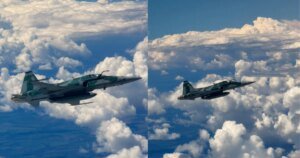 ‘Achei que ia bater’: Vídeo mostra caça da FAB perto de avião durante voo